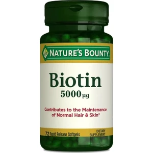 Nature's Bounty Biotin 5000 mcg 72 Kapsül