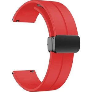 Xiaomi Watch S3 Kordon Silikon Mıknatıslı Ayarlanabilir HS19 Kırmızı