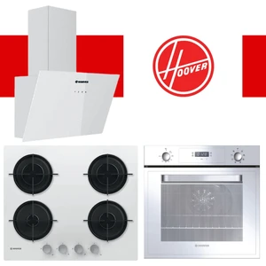 3lu Beyaz Cam Ankastre Set (HOT3051WI/E FIRIN/HVW6MW Setustu OCAK/HDG6C1GWTK/1 Davlumbaz)