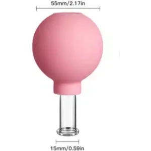 Silikon Vakumlu Göz ve Burun Çevresi Cam Masaj Kupası No:1 Pembe