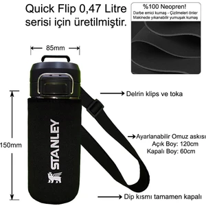 Neopren Stanley Termos Kılıfı ve Omuz Askısı - Quick Flip 0.47 Lt