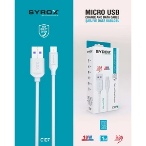 C107 Micro USB Girişli 18W 3.0A Hızlı Şarj ve Data Kablosu