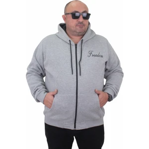 Moc Grande Mocgrande Fermuarlı Kapuşonlu Büyük Beden Sweat Freadom 23219 Grı Melanj