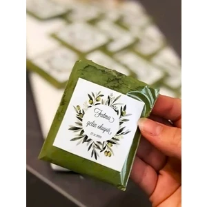 Loya Pink Kişiye Özel Stickerlı 50'li Kına Paketi 5 x 5 cm – Pembe, Kına Gecesi ve 6 Ay Kınası Temalı Hediyelik