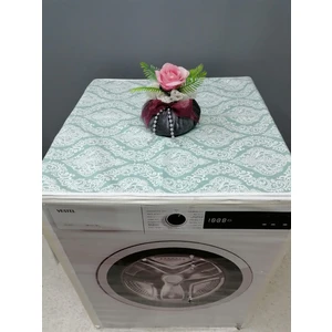 Başak Ev Tekstili Yeşil Beyaz Duck Kumaş Çamaşır ve Kurutma Makinesi Örtüsü 120X60CM