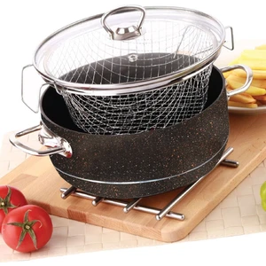 Gerçek Trend Kamelya Granit Fritöz Kızartma Tenceresi