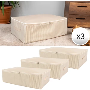 3 Adet Mega Boy çizgi Desen Baskılı Krem Baza Altı Düzenleyici Hurç Seti 75X40X20 cm