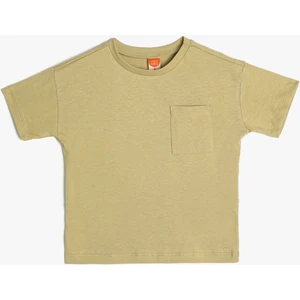 Basic Tişört Kısa Kollu Cep Detaylı Pamuklu