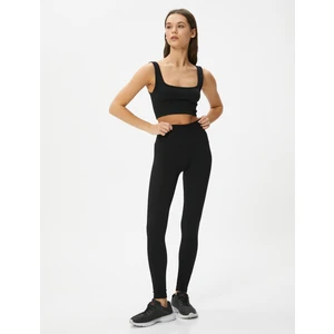 Spor Fitilli Tayt Yüksek Bel Slim Fit