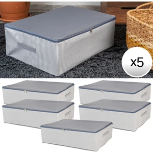 5 Adet Mega Boy çizgi Desen Baskılı Antrasit Baza Altı Düzenleyici Hurç Seti 75X40X20 cm