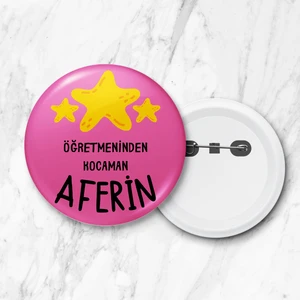 Öğretmeninden Kocaman Aferin Iğneli Yaka Rozeti (58MM)