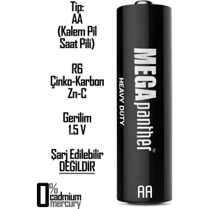 24LÜ Aa R6 Kalın Kalem Pil Saat Pili Zn-C 1.5V