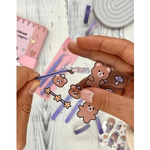 Kağıt Gemi Dükkan 2’li Sticker Cımbızı Seti Düz ve Eğri Uçlu Mor çıkartma washi Bant Sticker Bullet Journal