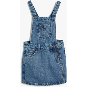 Basic Kot Salopet Elbise Cepli Pamuklu