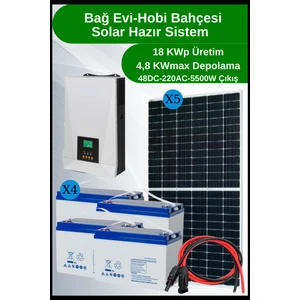 N&D Lighting Bağ Evi Buzdolabı Çamaşır/bulaşık Makinesi Solar Güneş Enerji Sistemi 18KWP