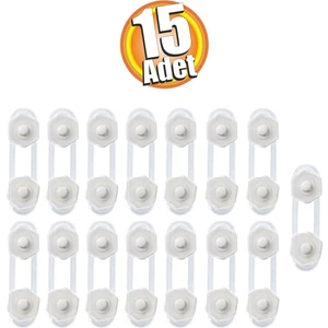 Alay Ticaret Bebek Güvenlik Dolap ve Çekmece Kilidi - 11 cm - 15 Adet