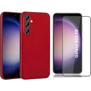 Samsung Galaxy S23 Fe ile Uyumlu Soft Yumuşak Telefon Kılıfı ve 5d Tam Kaplayan Cam Ekran Koruyucu