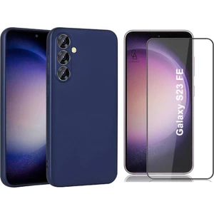 Samsung Galaxy S23 Fe ile Uyumlu Soft Yumuşak Telefon Kılıfı ve 5d Tam Kaplayan Cam Ekran Koruyucu