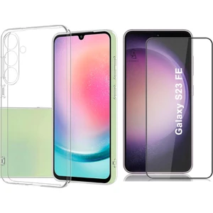 Samsung Galaxy S23 Fe ile Uyumlu Soft Yumuşak Telefon Kılıfı ve 5d Tam Kaplayan Cam Ekran Koruyucu