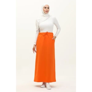 Beli Bağlamalı Cepli Spor Etek - 0152 - Oranj