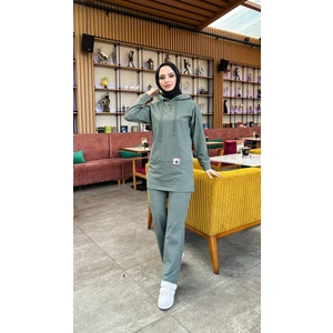 Kapşonlu Çıtçıtlı Sade Basic Ikili Eşofman Spor Takımı - 3036 - Antrasit