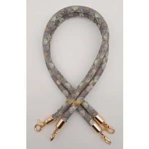 Angel Çanta Aksesuar Çift Kordon Çanta Sapı Gri Lila Çiçekli Light Gold Metalli