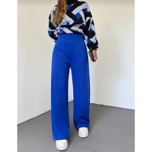 Kadın Kışlık Rahat Kalıp Bol Paça Comfort Beli Lastikli Triko Pantolon