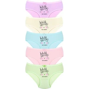 017 Kız çocuk Mix 5'li Paket Baskılı Külot V22