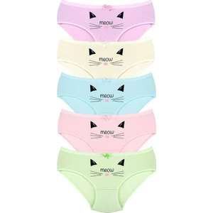 014 Kız Çocuk Mix 5'li Paket Baskılı Külot Paketi V22
