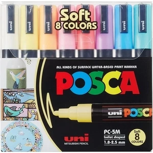 Posca Pc-5m Pastel Colours 1.8-2.5 Su Bazlı Boyama Markörü Seti Pastel Renkler 8 Renk
