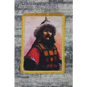 Mete Han Baskılı Portre Bayrak