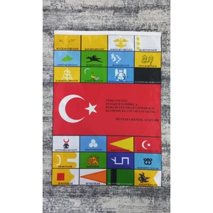 Ötüken Giyim Türk Devletleri Baskılı Portre Bayrak Afiş