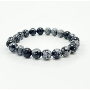 Yıldız Doğal Taş Karlı Obsidyen 8mm Elastik Misinalı Doğal Taş Bileklik