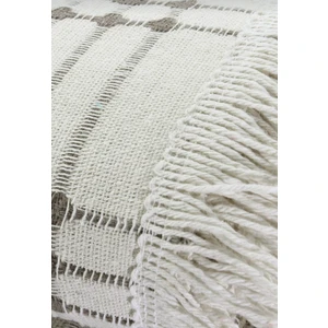 Miss Linda Home Collection Pamuklu Kareli Krem Buldan Işi Koltuk Örtüsü