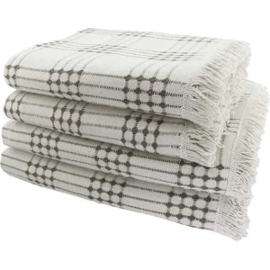 Miss Linda Home Collection Pamuklu Dört Tarak Kahve Buldan Işi Koltuk Örtüsü