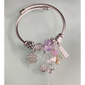 Charm Çelik Bileklik Kalp Figürlü Bilezik Künye