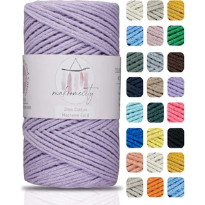 Premium Koton Pamuk Makrome Ipi Lila 200 gr 150 Metre 2mm Cotton Zincir Makrome Çanta Ipi Supla Ipi