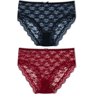 2'li Dantelli Yüksek Bel Büyük Beden Bato Kadın Külot