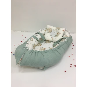 Buse Baby Home Yeşil, Pikeli ve Ponponlu, Babynest/ana Kucağı/anne Yanı