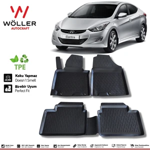 Hyundai Elantra Paspas 2011 2015 Arası 3D Havuzlu Wöller Paspas