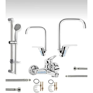 Bdl Armatür Sürgülü Duş Banyo Lavabo Mutfak Bataryası Musluğu 4’lü Set