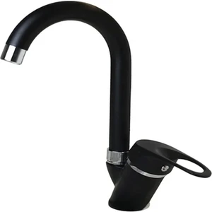 Bdl Armatür  Siyah Krom Banyo Lavabo Musluğu Bataryası Çeşmesi Çift Su Girişli