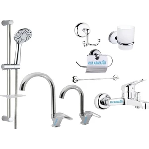Bdl Armatür Sürgülü Duş - Lavabo - Mutfak - Banyo Bataryası Musluğu Full Set