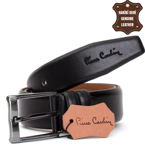 Pierre Cardin Pc351 Erkek 3,5 Cm Deri Kemer Siyah