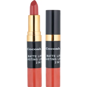 Cocosh She Smile Matte Lipstick & Lipgloss Ruj 2in1 08 Brick, Mat-Islak Deneyim Bir Arada, Yoğun Pigmentasyon