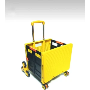 Katlanır 55LT Merdiven Çıkabilen Portatif Çok Fonksiyonlu Yük Paket Taşıma Pazar El Arabası 90KG