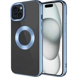 Apple Iphone 15 Plus Renkli Kenarlı Arkası Şeffaf Silikon Kılıf