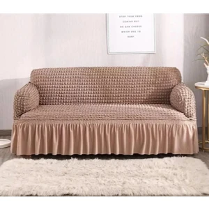 Furkan Ticaret Bürümcük Lastikli Kanepe Örtüsü Likralı Koltuk Örtüsü 3'lü Burumcuk Çekyat Örtüsü 3 Kişilik