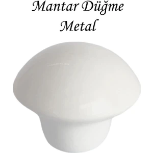 Beyaz Mantar Düğme Kulp Mobilya Çekmece Dolap Kapak Kulbu Metal Kulp Aksesuarları Vidalı
