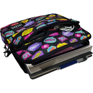 İki Bölmeli Fermuarlı  Cepli Tablet Çantası